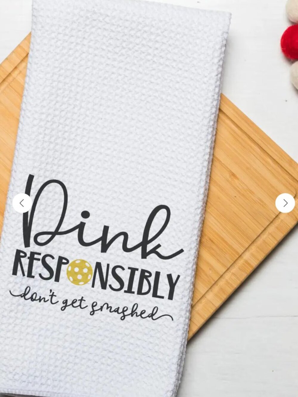 Dink Responsibly Novelty Hand Towel